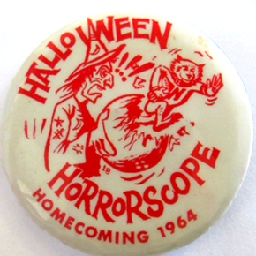 halloween badge 25mm vintage 1964